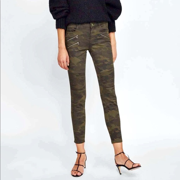 Zara Denim - Zara Camouflage Moto Skinny Jeans